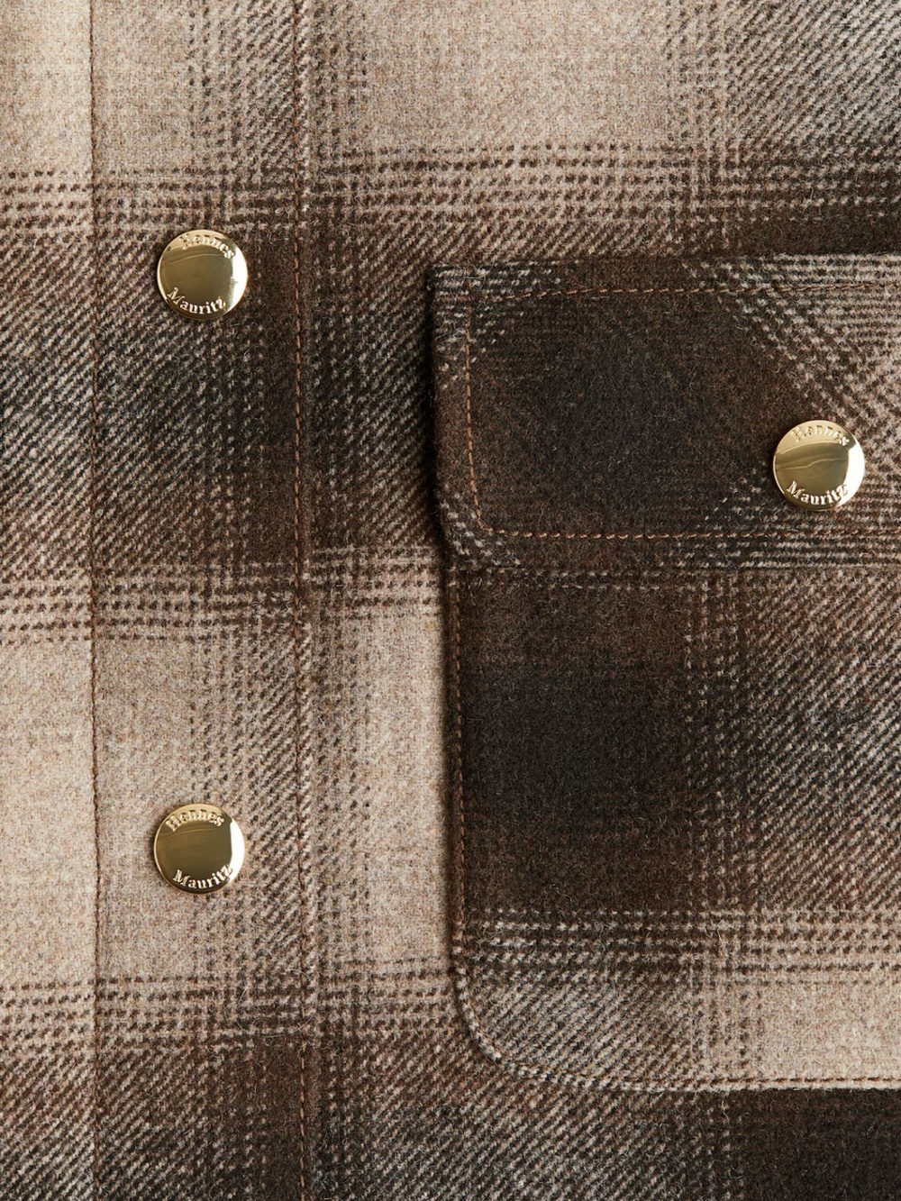 Plaid Shacket Jacket in Brown and Cream - Picture 6 of 6
